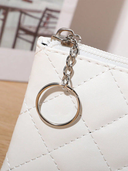 Mini Rhombus Stitching Coin Purse Women Purse Business Casual,Wristlet Wallet