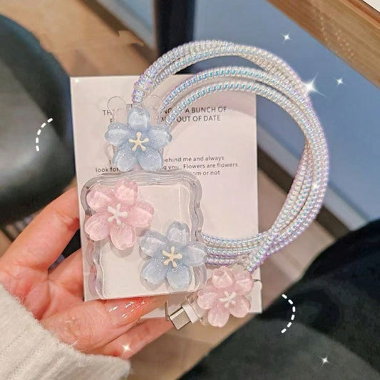Minimalist Floral Charging Protector Case, Suitable For Apple 14/13/16/15 Series Fast Charging Adapter, 20W Charger Protector Case, Ideal Gift
