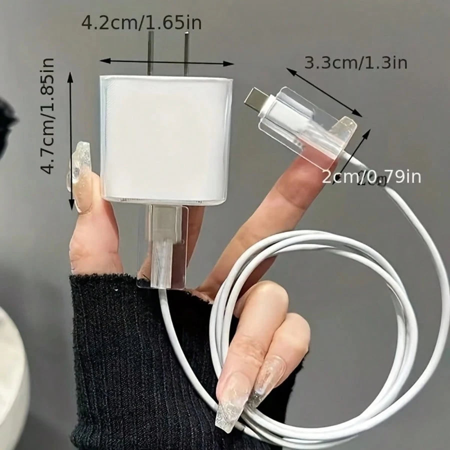 Minimalist Floral Charging Protector Case, Suitable For Apple 14/13/16/15 Series Fast Charging Adapter, 20W Charger Protector Case, Ideal Gift