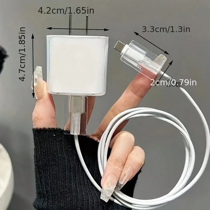 Minimalist Floral Charging Protector Case, Suitable For Apple 14/13/16/15 Series Fast Charging Adapter, 20W Charger Protector Case, Ideal Gift