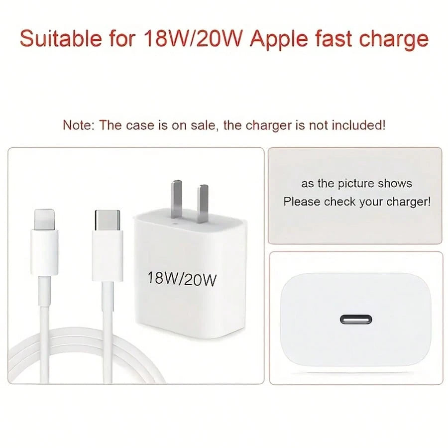 Minimalist Floral Charging Protector Case, Suitable For Apple 14/13/16/15 Series Fast Charging Adapter, 20W Charger Protector Case, Ideal Gift