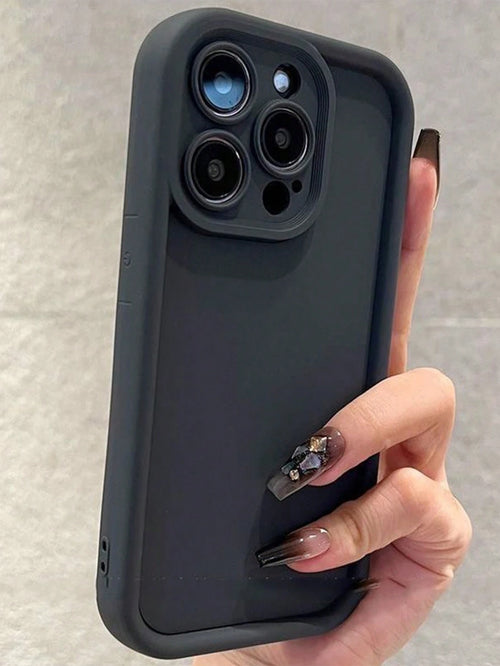 Minimalist Solid Black Shockproof Thick Phone Case Suitable For IPhone 17 Pro Max/17 Pro/17 Air/17/16 Pro Max/16/16 Pro/16 Plus/16E/15/15 Plus/15 Pro/15 Pro Max/11/12/13/14 Pro Max/XS/XR/11 Pro/11 Pro