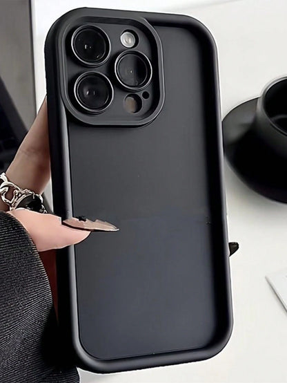 Minimalist Solid Black Shockproof Thick Phone Case Suitable For IPhone 17 Pro Max/17 Pro/17 Air/17/16 Pro Max/16/16 Pro/16 Plus/16E/15/15 Plus/15 Pro/15 Pro Max/11/12/13/14 Pro Max/XS/XR/11 Pro/11 Pro