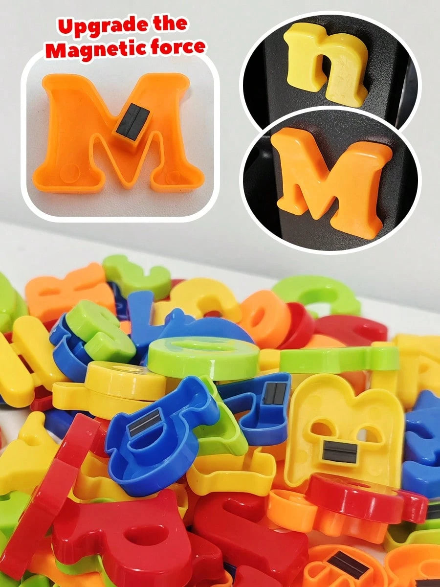 MINKOJA Set Of 78 Magnetic Letters And Numbers, Including The Alphabet And Digits, Designed For Educational Purposes. Ideal For Preschoolers To Learn Spelling, Counting, And Math Symbols, Featuring Bo