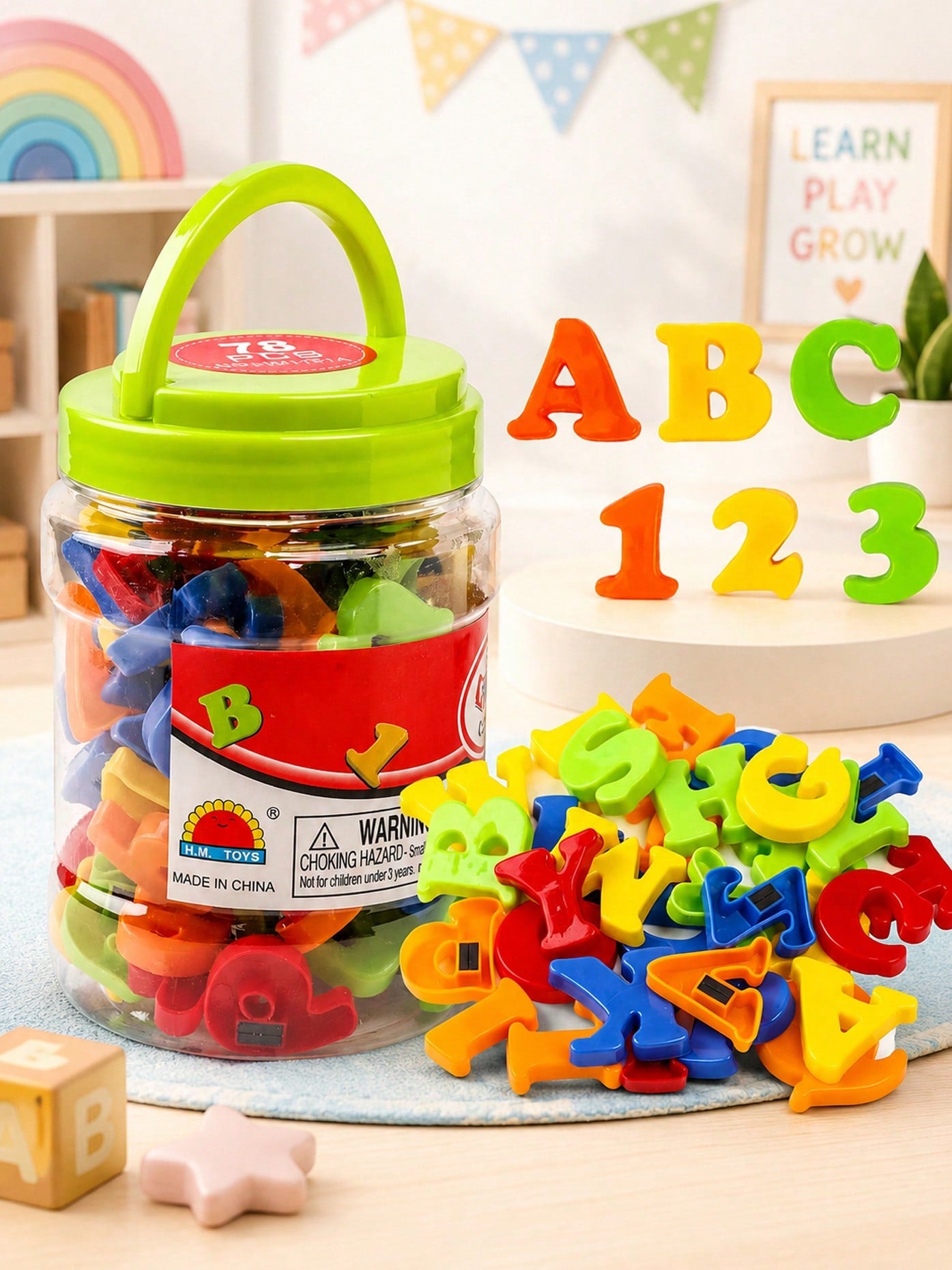 MINKOJA Set Of 78 Magnetic Letters And Numbers, Including The Alphabet And Digits, Designed For Educational Purposes. Ideal For Preschoolers To Learn Spelling, Counting, And Math Symbols, Featuring Bo