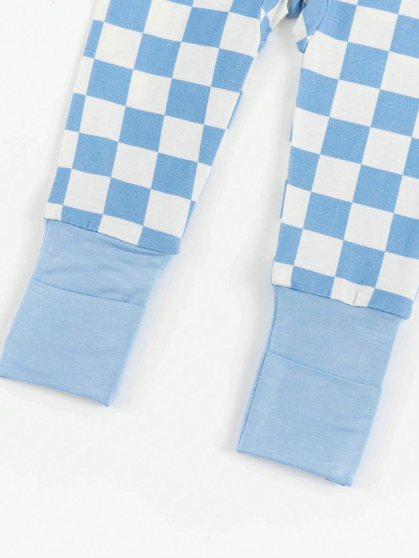 MIOZING Baby Boy Romper Long Sleeve, Checkerboard Plaid Print Bamboo Zipper Jumpsuit, Soft Breathable Blue White Outfit For Toddler