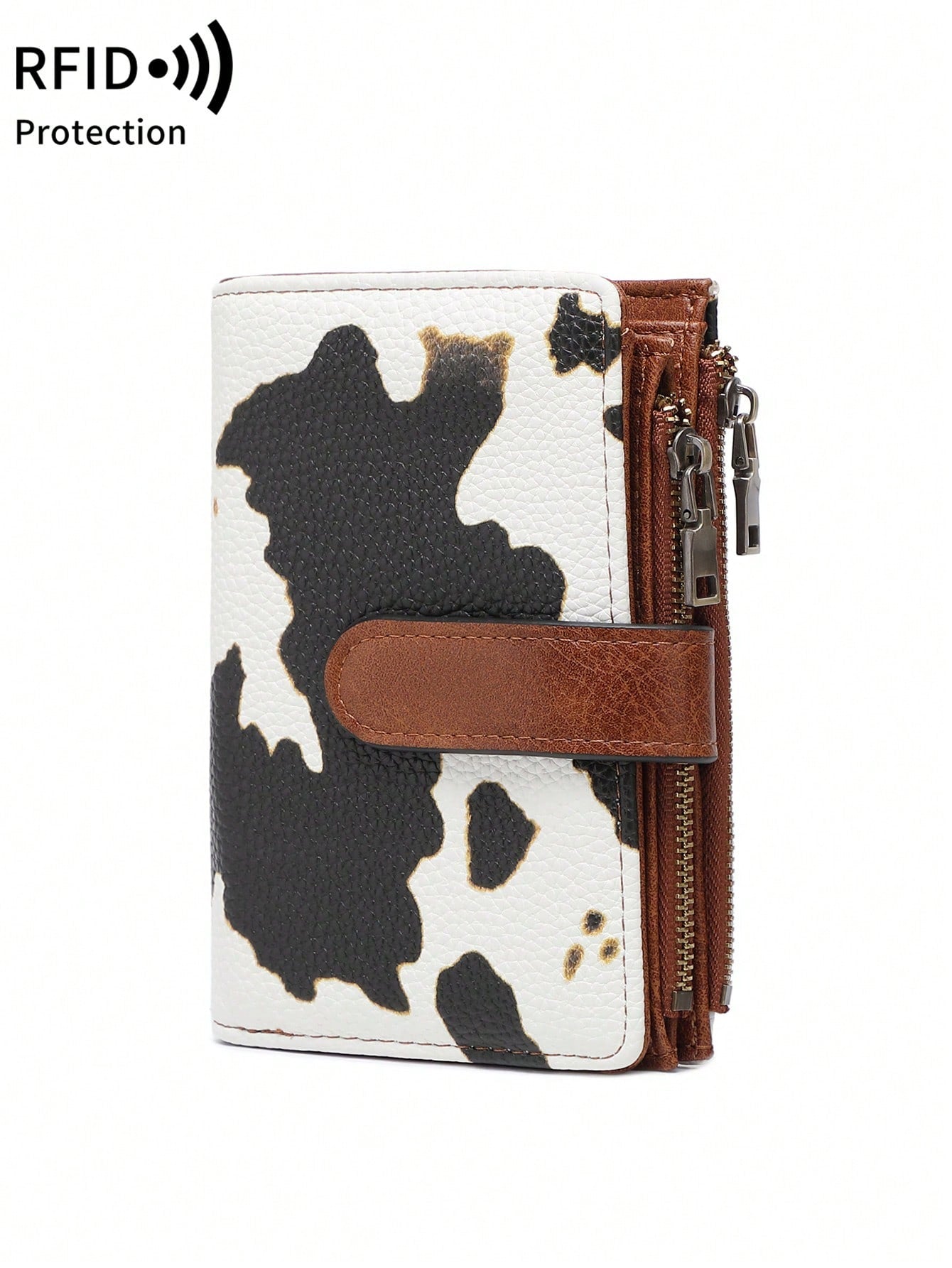 MIYIN Fashionable Retro Women's Short Wallet, Multifunctional Large Capacity Tri-Fold Credit Card Holder, RFID Blocking Wallet For Daily Use, Can Hold Credit Cards/ID/Coins/Cash/Receipts/Photos, Women
