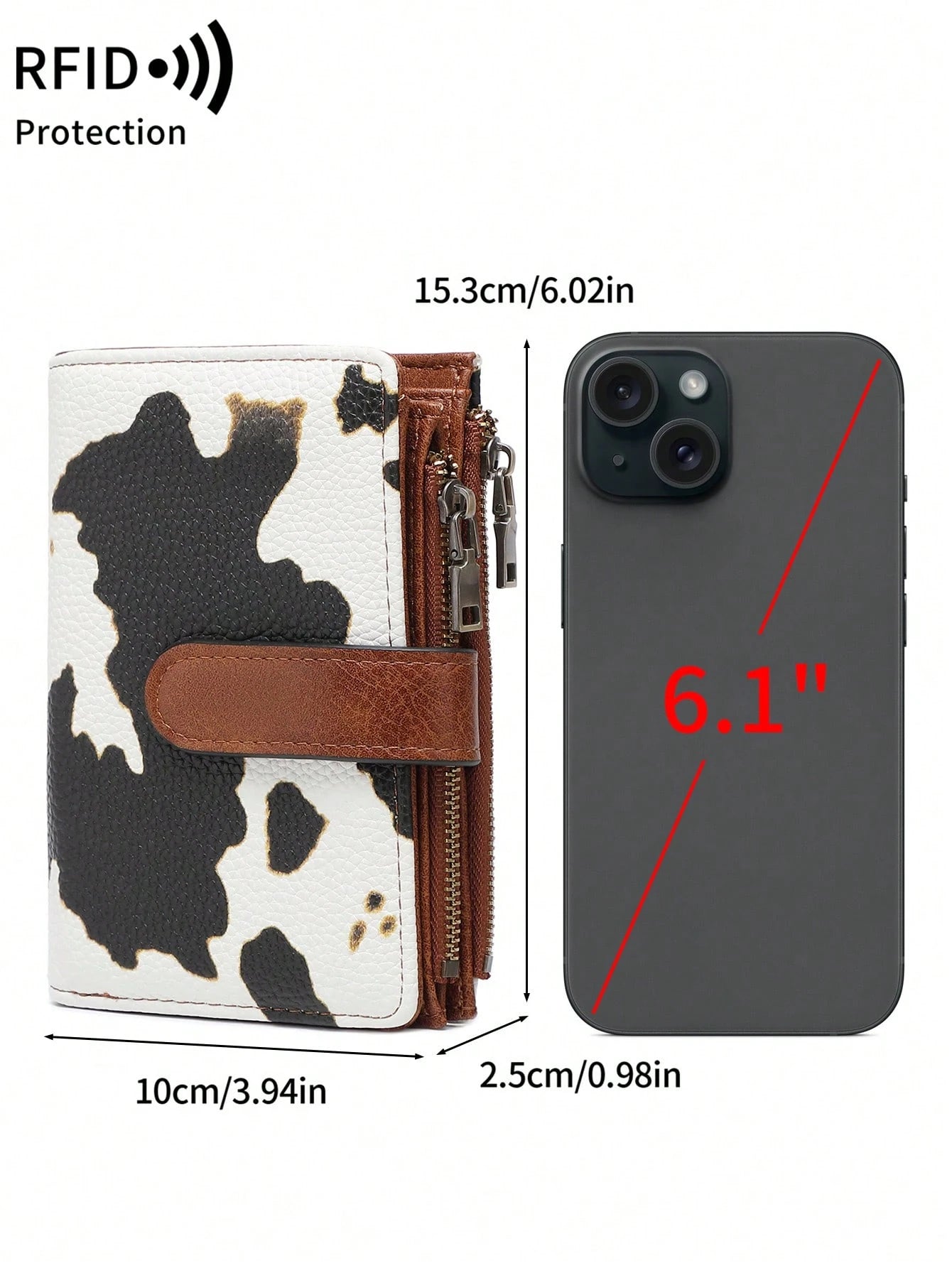 MIYIN Fashionable Retro Women's Short Wallet, Multifunctional Large Capacity Tri-Fold Credit Card Holder, RFID Blocking Wallet For Daily Use, Can Hold Credit Cards/ID/Coins/Cash/Receipts/Photos, Women