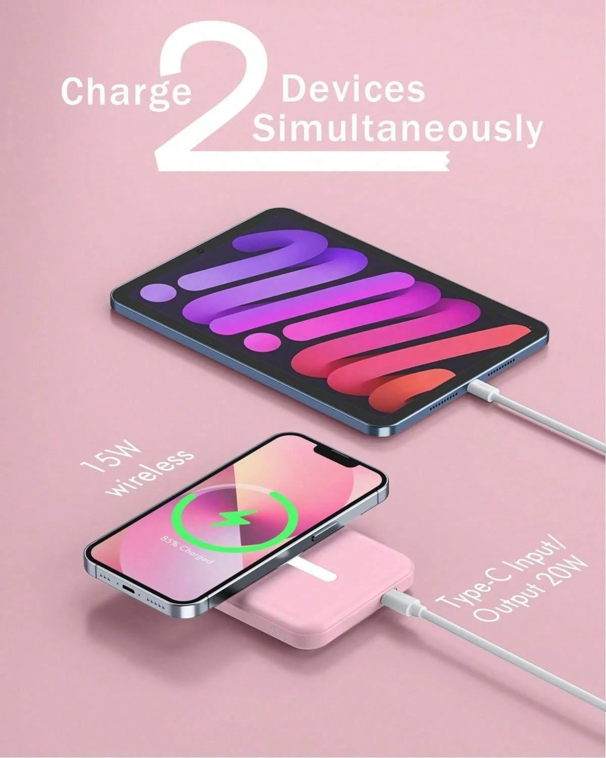 Mobile Portable Power Bank, 5000mAh Magnetic Wireless Charger For IPhone 17/16/15/14/13 Series, 22.5W Fast Charging Portable Charger With Type-C Input, MagSafe Compatible Battery Pack, Wireless Charge