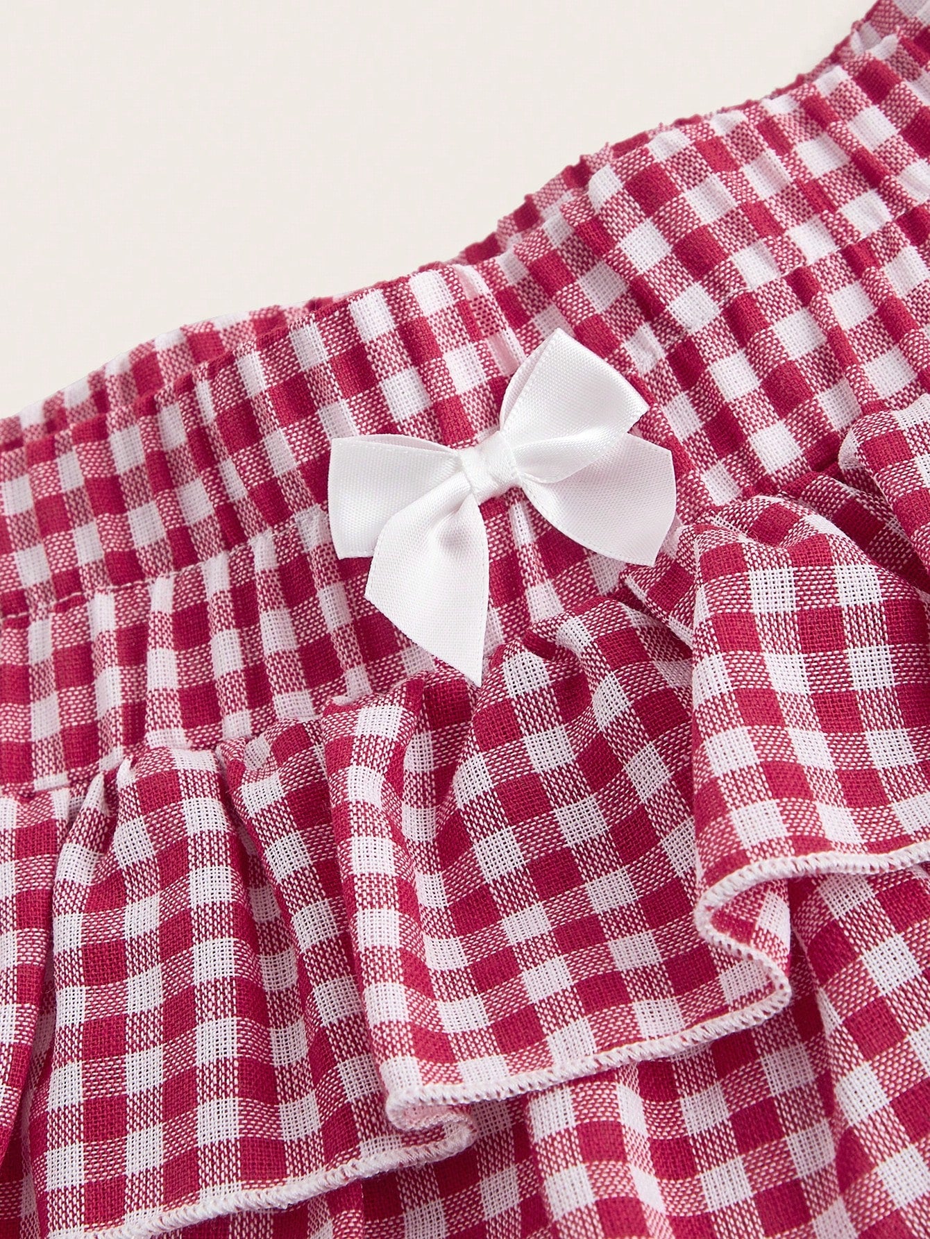 MOD Casual Low-Waist Plaid Bodycon Ruffled Women's Ultra-Short Shorts Back To School Clothes Women Blue And White Boxer Shorts Simple Daily