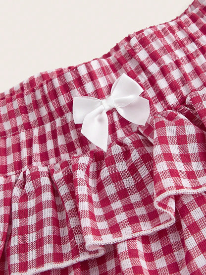MOD Casual Low-Waist Plaid Bodycon Ruffled Women's Ultra-Short Shorts Back To School Clothes Women Blue And White Boxer Shorts Simple Daily