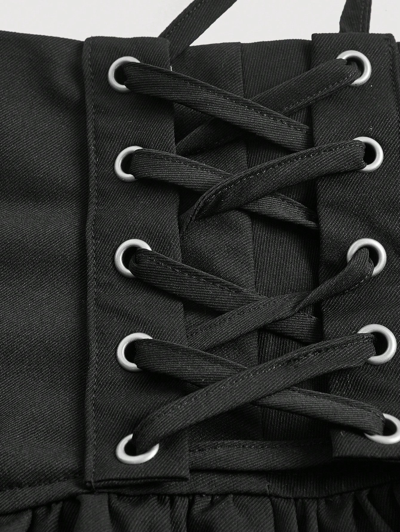 MOD Lace Up Side Ruffle Hem Skirt
