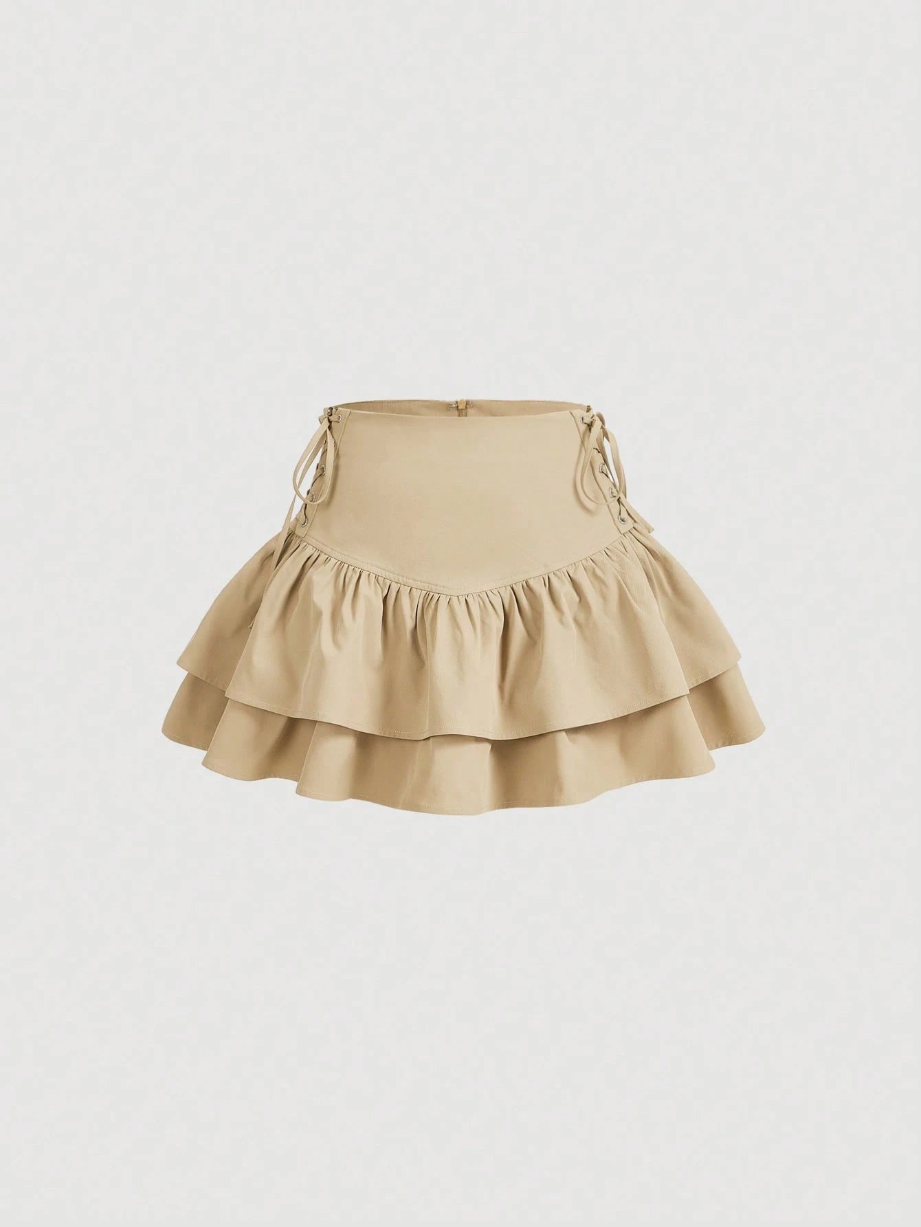 MOD Lace Up Side Ruffle Hem Skirt