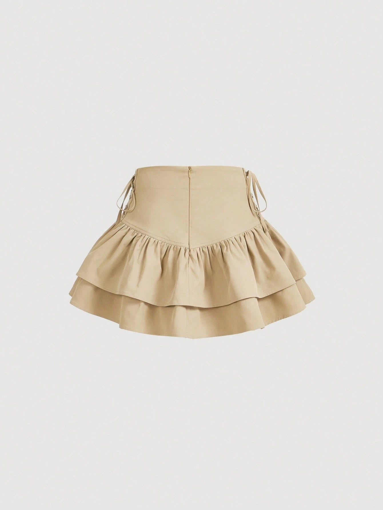 MOD Lace Up Side Ruffle Hem Skirt