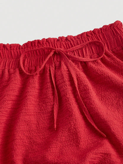 MOD Paperbag Waist Ruffle Hem Skirt