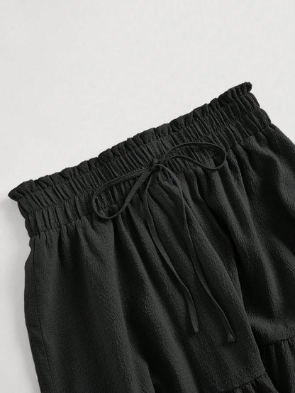 MOD Paperbag Waist Ruffle Hem Skirt
