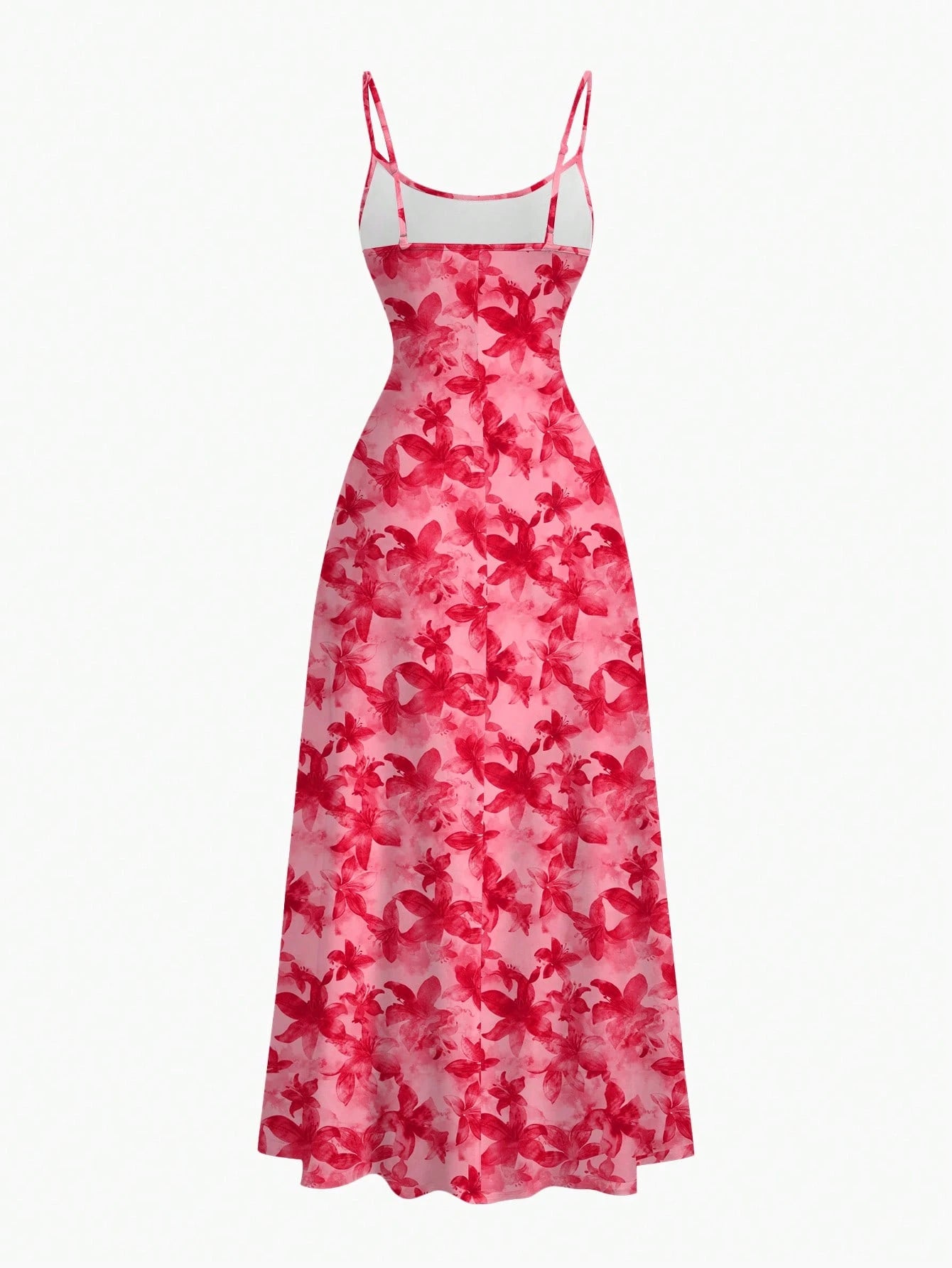 MOD Pink Floral Summer Tropical Holiday Vacation Casual Sexy Jamaican Minimalist Waist Draped Hem Spaghetti Strap Dress Bohemia Honeymoon Beach