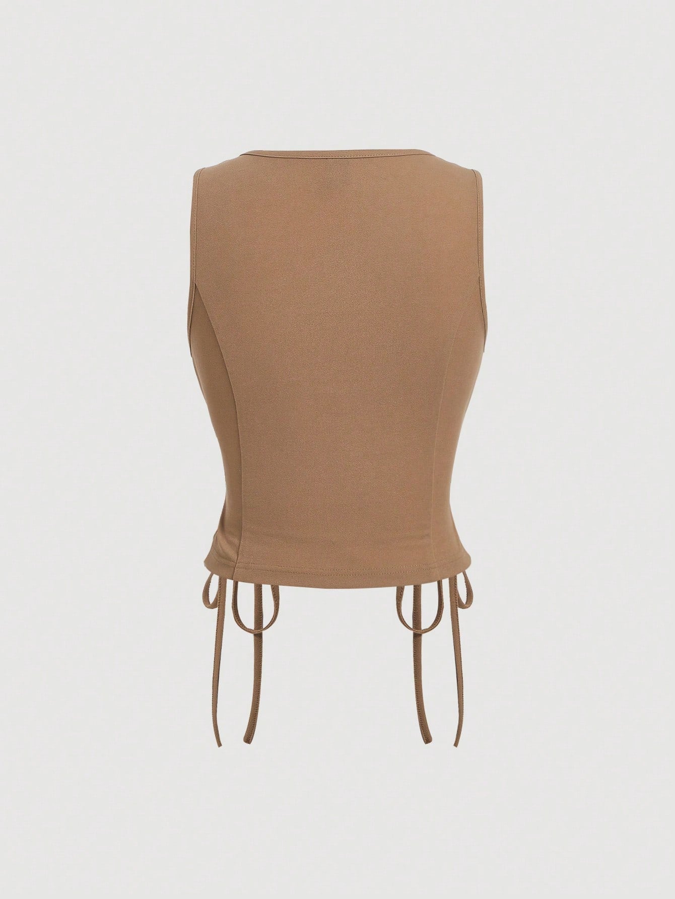 MOD Solid Color Cross Tie Strap Black Side Strap Crop Tank Top For Summer