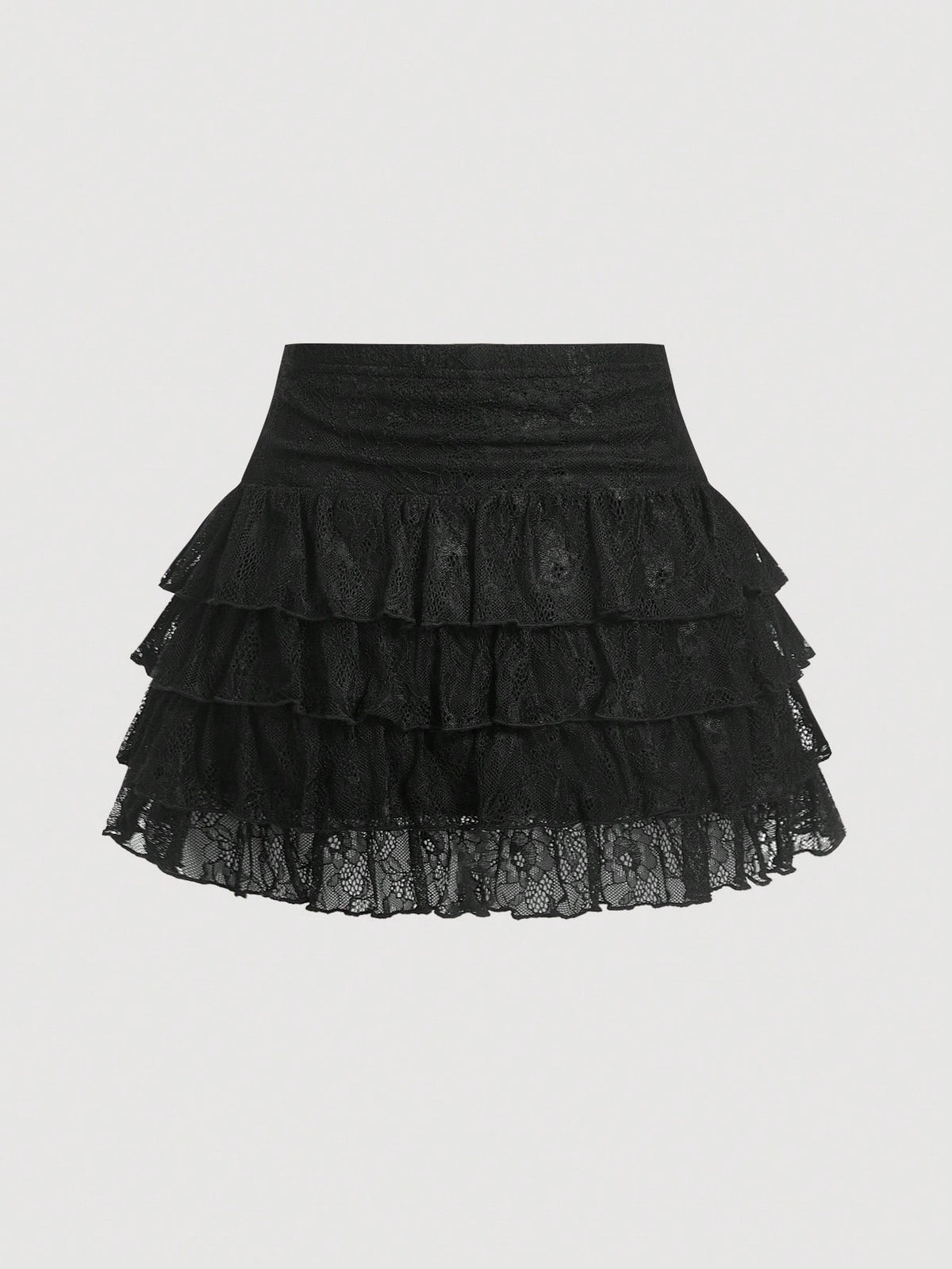 MOD Women's Black Lace Ruffle Hem Mini Skirt,Valentine Dayvacation Outfits Woman,Club Outfits Women Sexy