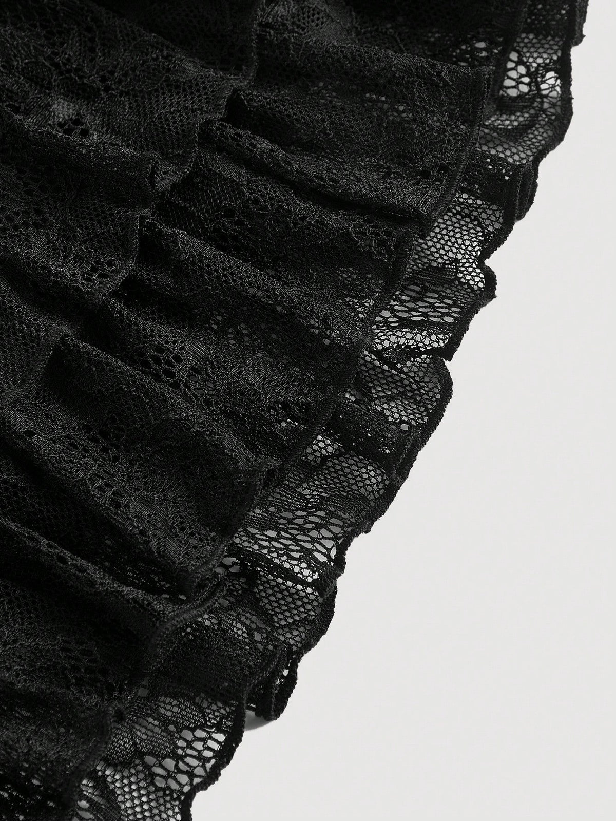MOD Women's Black Lace Ruffle Hem Mini Skirt,Valentine Dayvacation Outfits Woman,Club Outfits Women Sexy