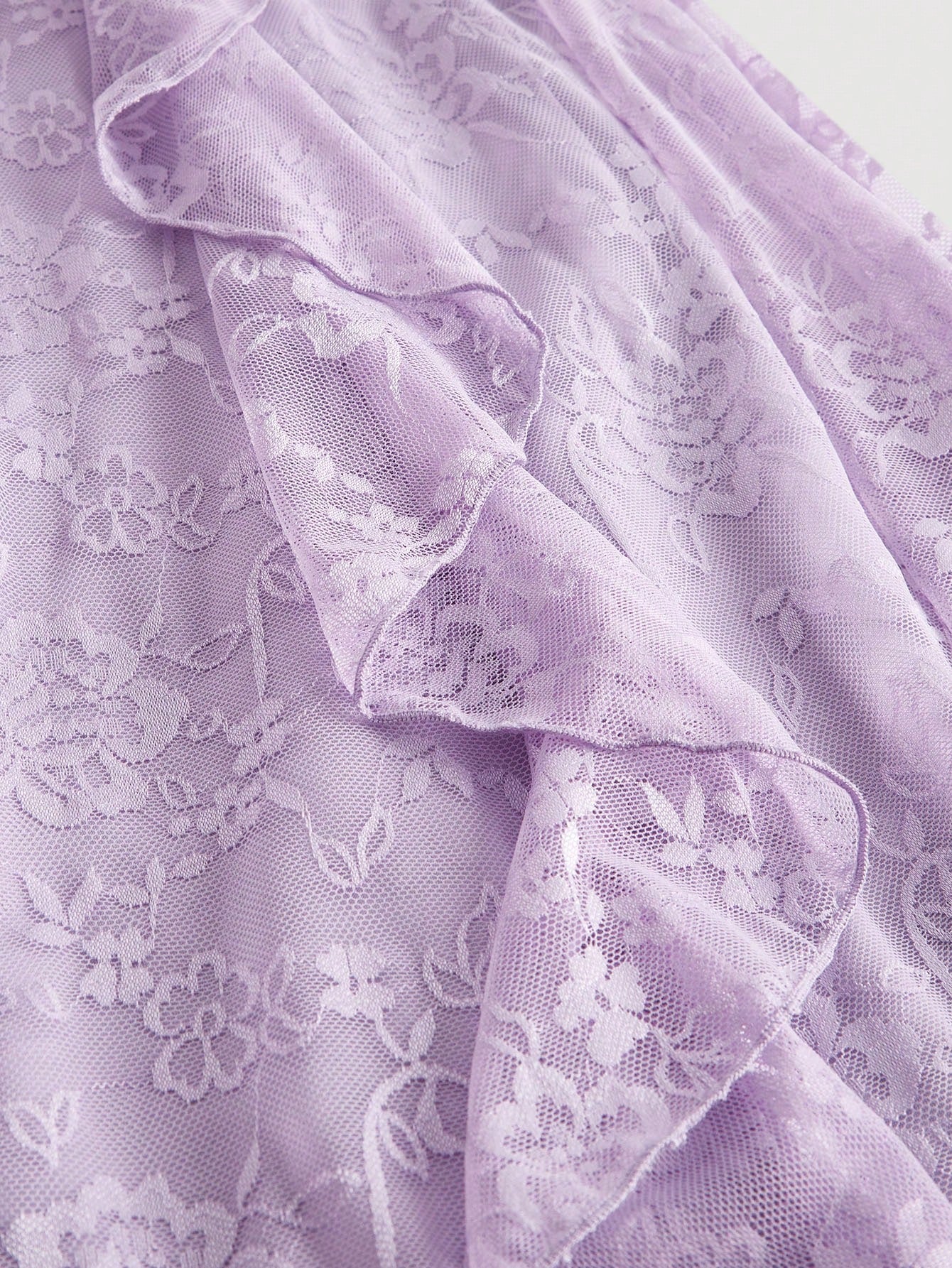 MOD Women's Elegant Lavender Summer Lace Ruffle Bow Decor Slip Dress, Date Party Evening Dress,Vacation Cruise Outfits,Valentine Day Wedding Event