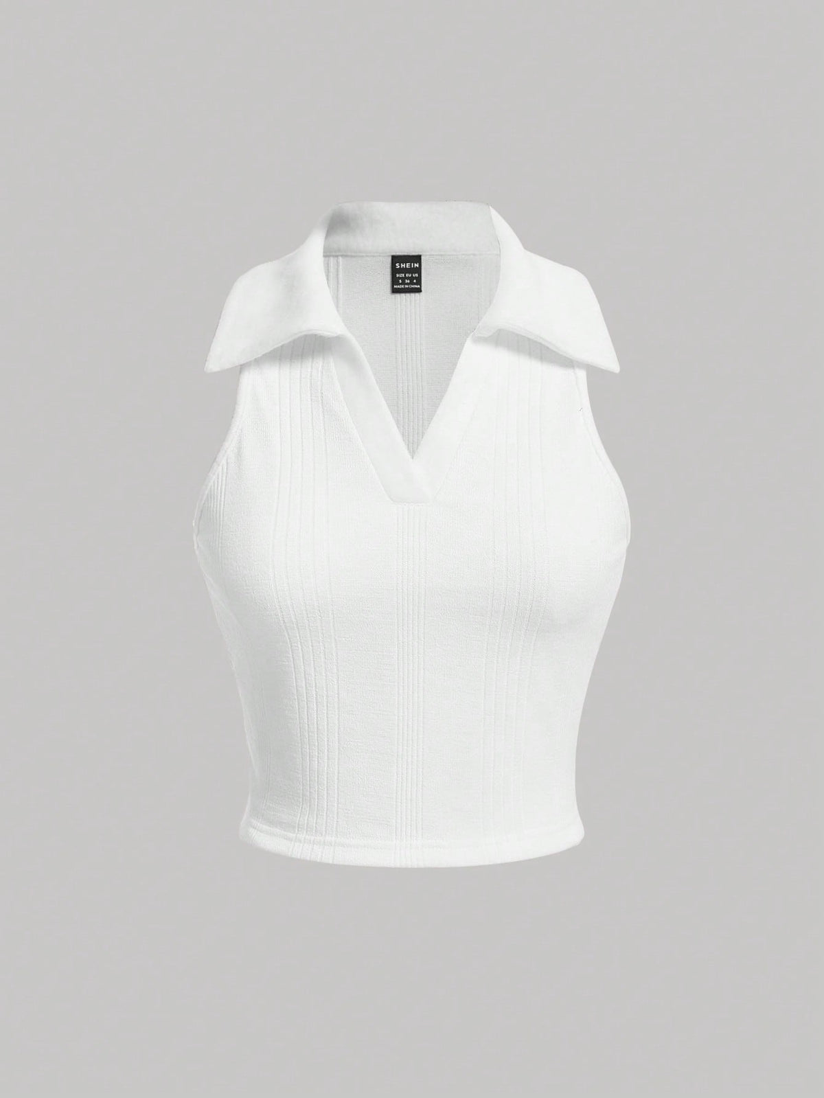 MOD Women's Solid Color Turn-Down Collar Tank Top For Summer