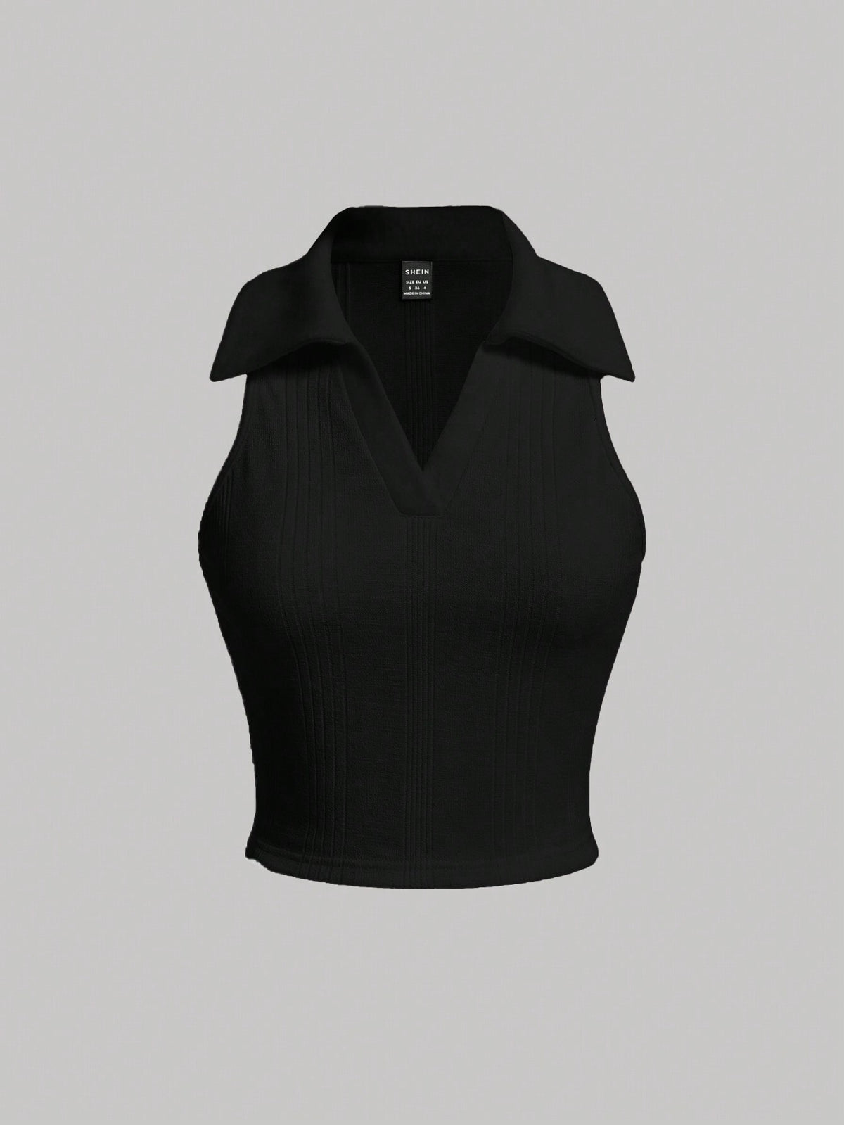 MOD Women's Solid Color Turn-Down Collar Tank Top For Summer