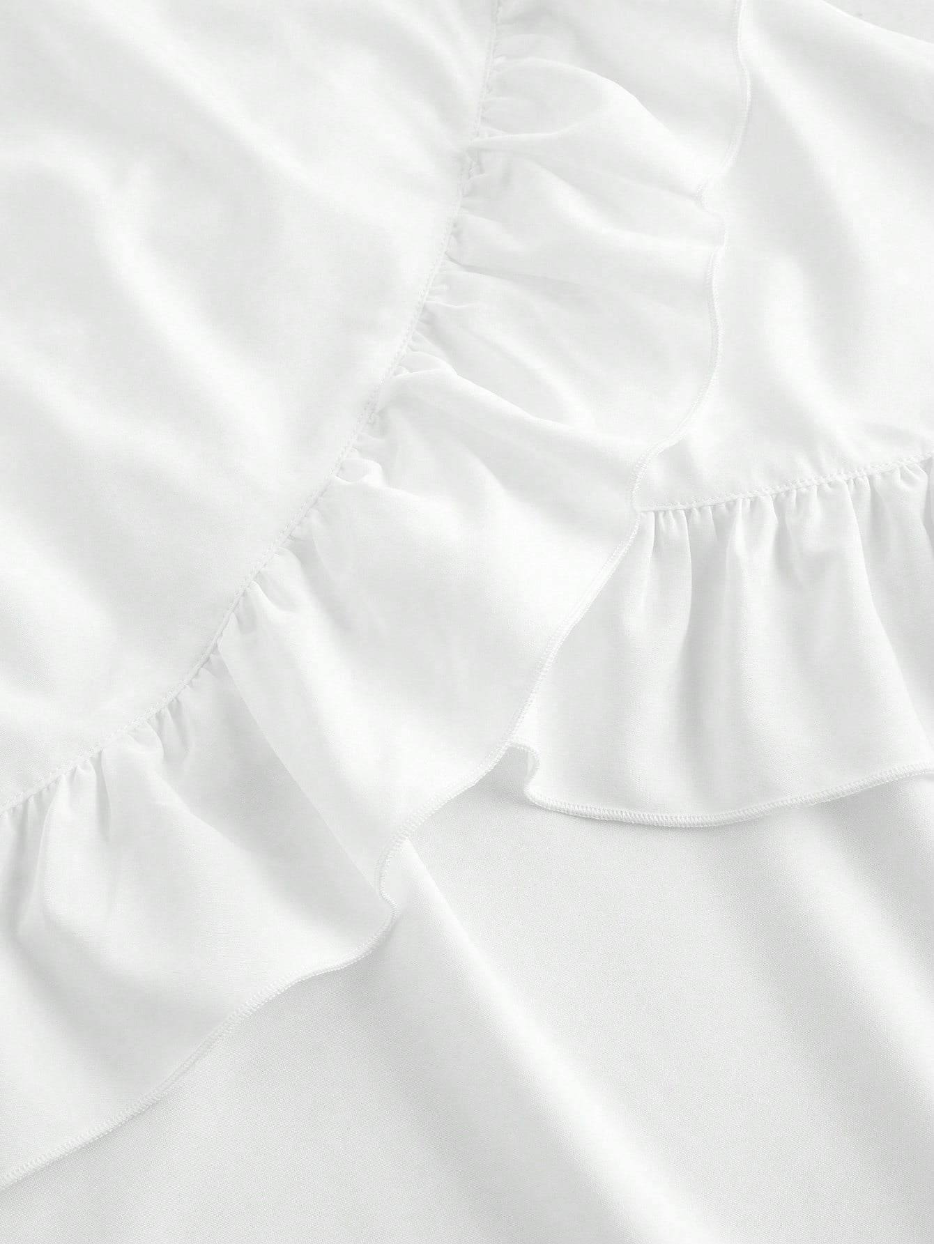 MOD Women's White Ruffle Hem Skirt, Retro Black Layered A-Line Skirt