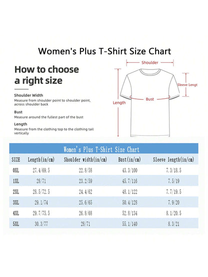 MOM Life Design Women's Plus Size Sports T-Shirt Fashion Plus Size Women's T-Shir