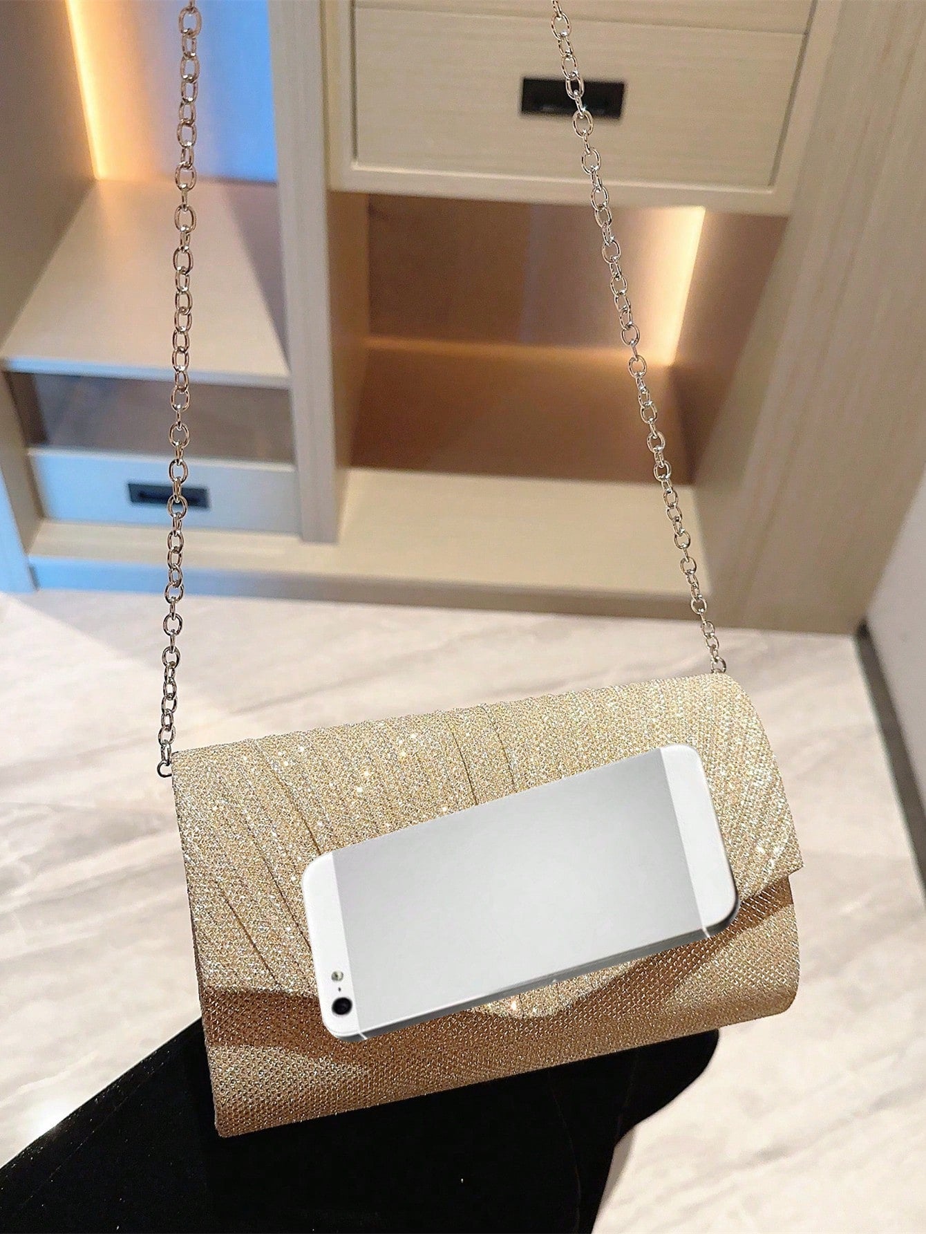 Moonlit EveBag Glamorous, Elegant, Exquisite, Quiet Luxury Sequin,   Mini Flap Envelope Bag  Evening Bag, Wedding Items