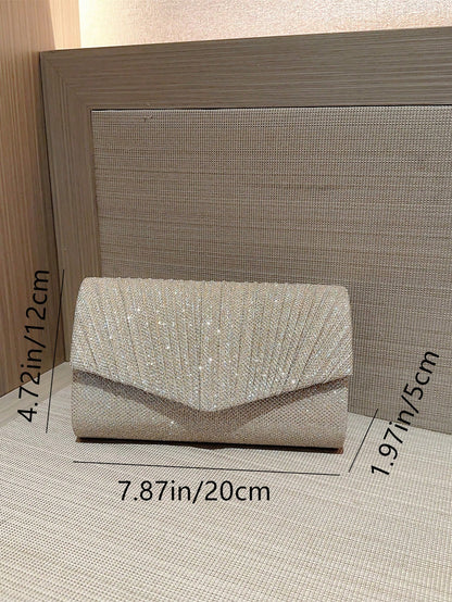 Moonlit EveBag Glamorous, Elegant, Exquisite, Quiet Luxury Sequin,   Mini Flap Envelope Bag  Evening Bag, Wedding Items