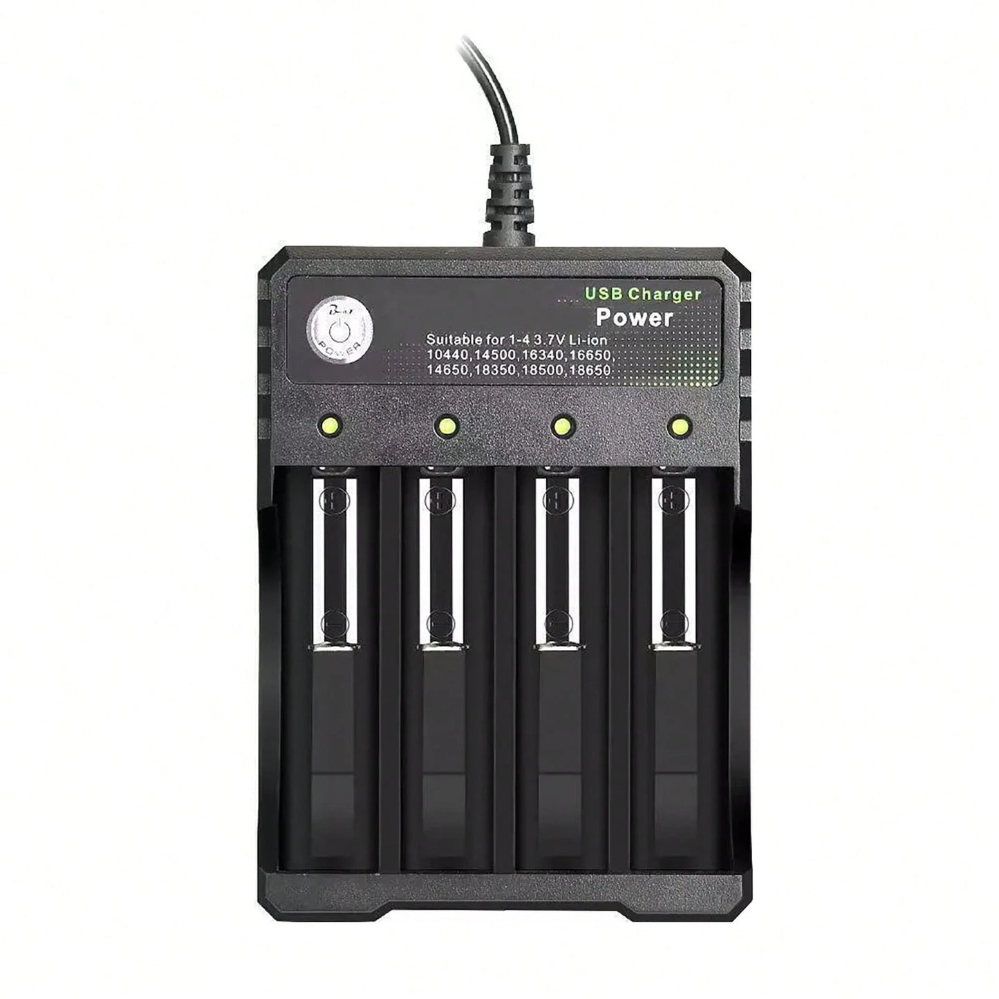 Multi-Port USB Charging Station For 3.7V Lithium-Ion Batteries- 4 Slots