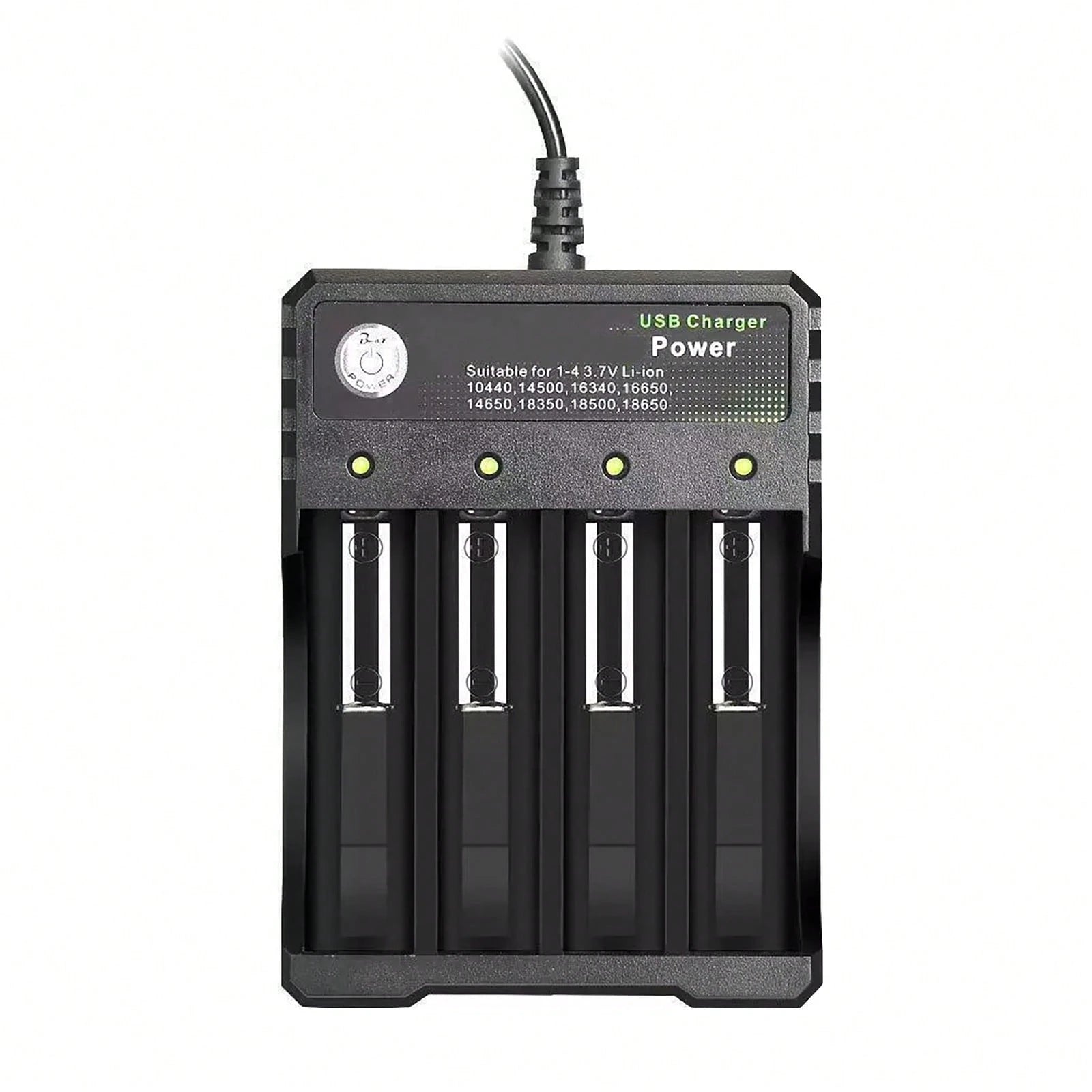 Multi-Port USB Charging Station For 3.7V Lithium-Ion Batteries- 4 Slots