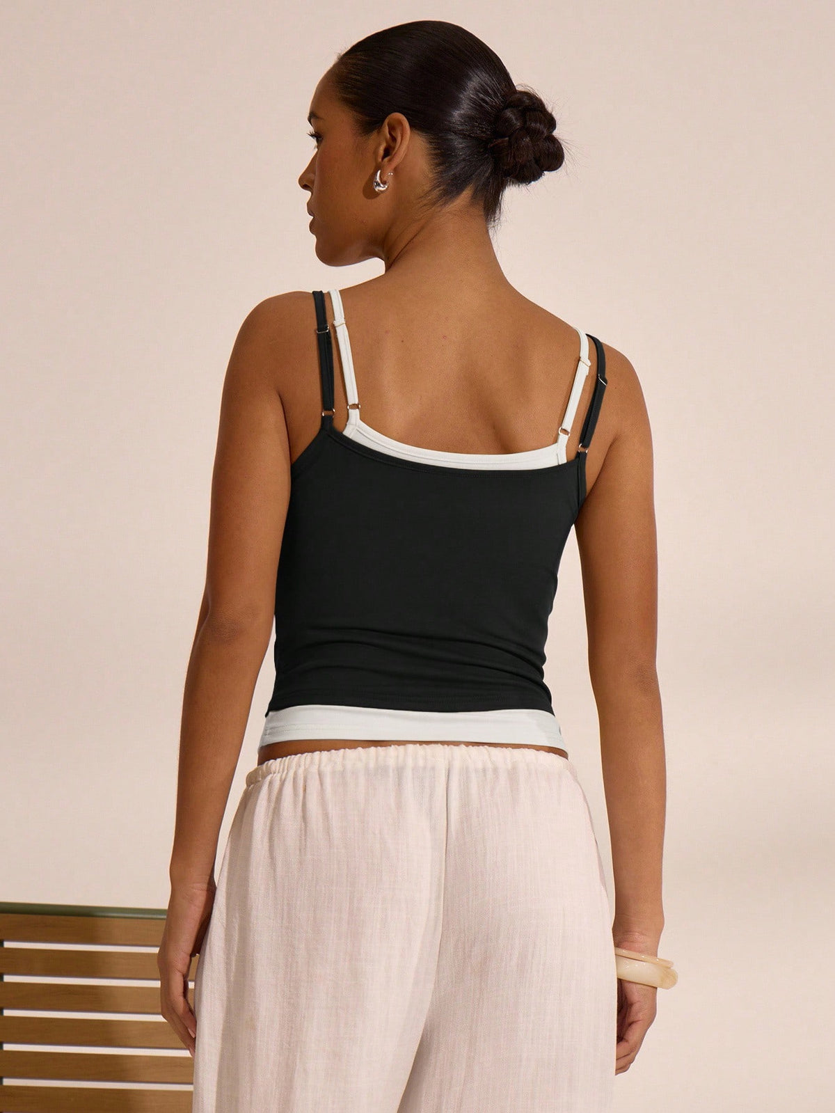 MUSERA Double Layer Strappy Square Neck Cami Top Vacation Boho Ibiza Elegant Cute Fall Elegant Holidays Party Spring Summer Casual