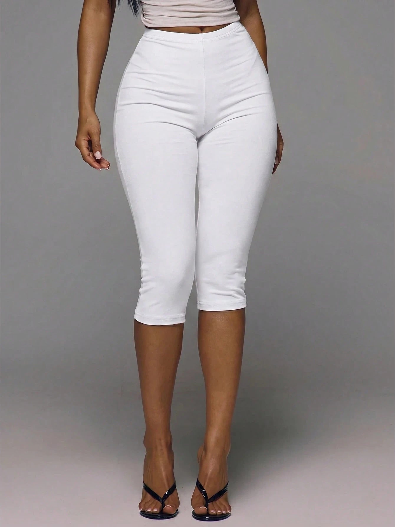 MUSERA ESSENTIALS Cotton Blended Fitted Capri Pants Leggings Spring Summer Holiday Everyday Cute Daily Basics Simple