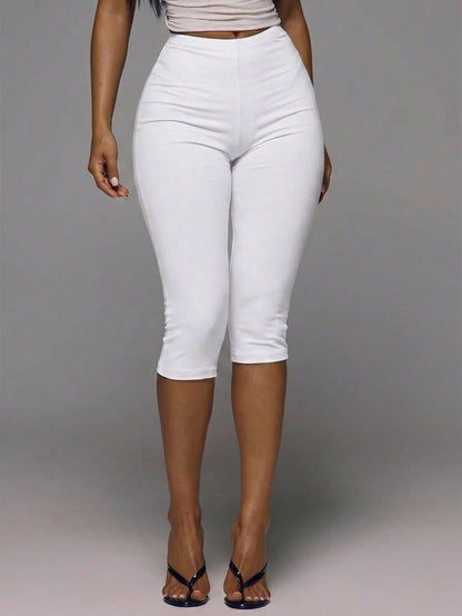 MUSERA ESSENTIALS Cotton Blended Fitted Capri Pants Leggings Spring Summer Holiday Everyday Cute Daily Basics Simple
