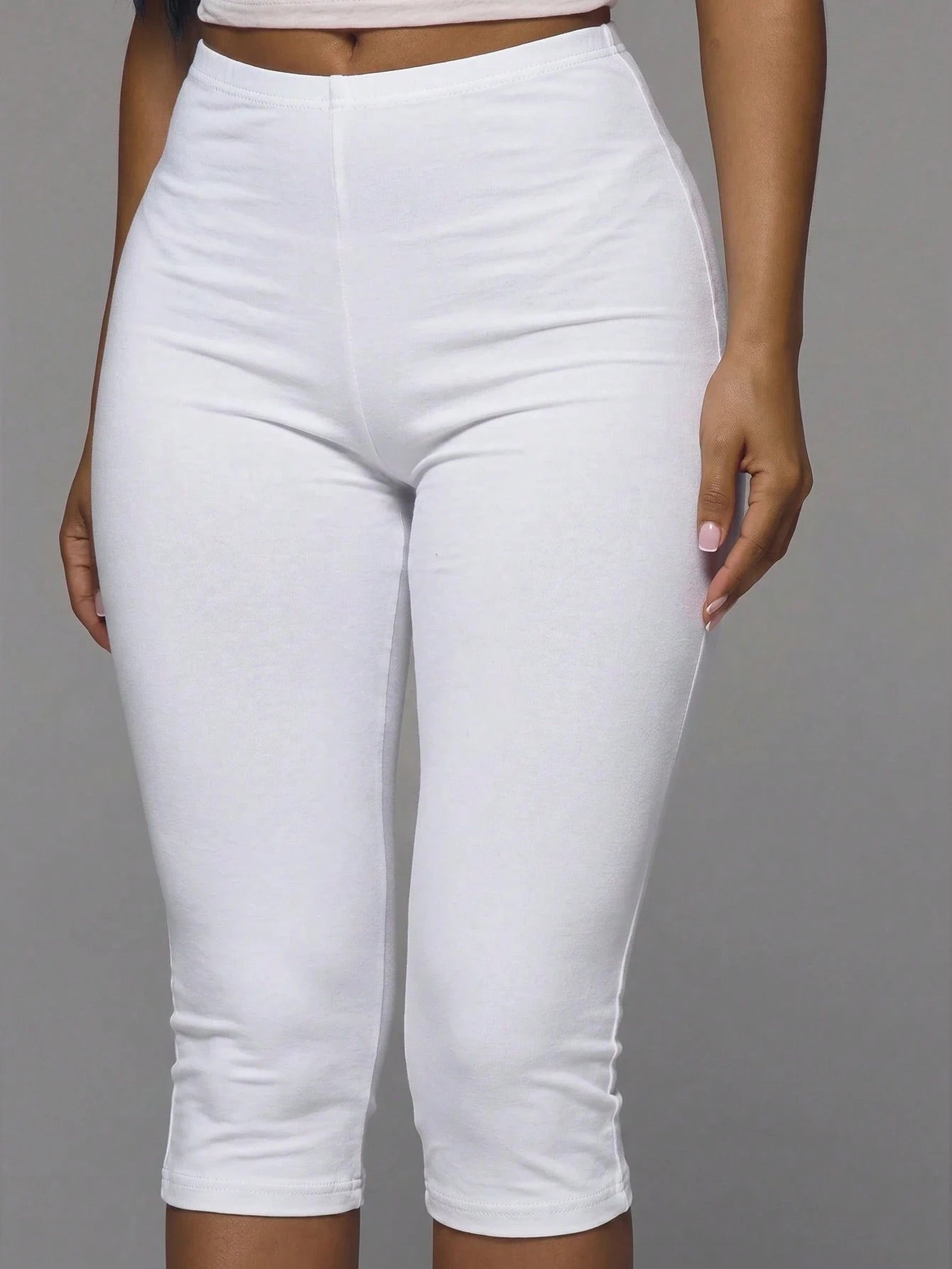 MUSERA ESSENTIALS Cotton Blended Fitted Capri Pants Leggings Spring Summer Holiday Everyday Cute Daily Basics Simple