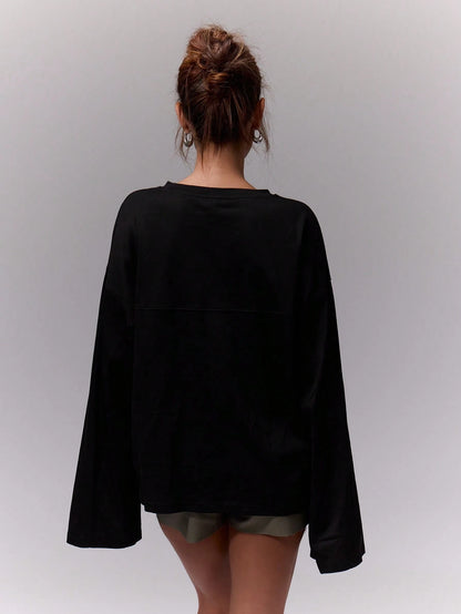 MUSERA Loose Long Sleeve Top Casual Capsule Wardrobe Everyday Oversized Tees Airport Winter Elegant Holiday Vacation Spring Summer