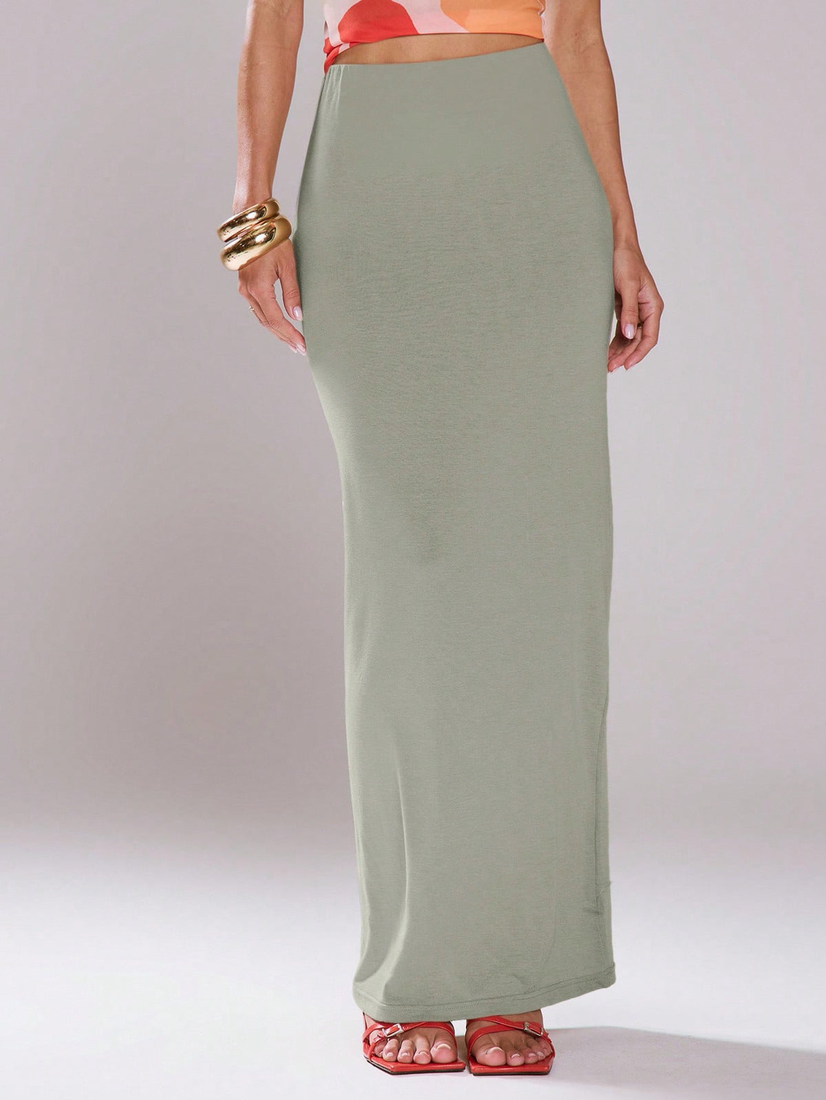 MUSERA Low Rise Fitted Maxi Skirt Bottom Only Summer Cute Vacation Casual 90's Holiday Back To School Work Office Occasion Party