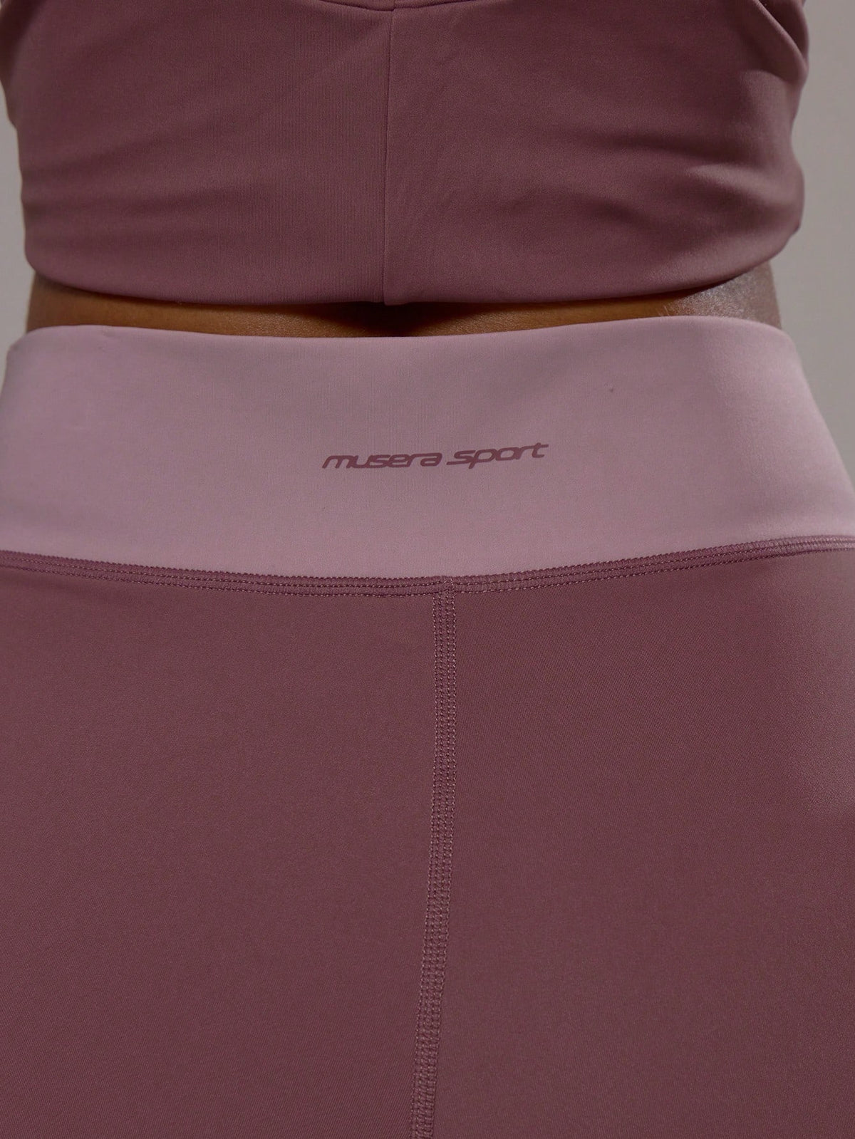 Musera Sport Cross Waistband Layered Yoga Pants Only Sport Co-Ord Active Workout Gym Pilates Fitness Daily Casual Smoky Quartz Summer Holiday