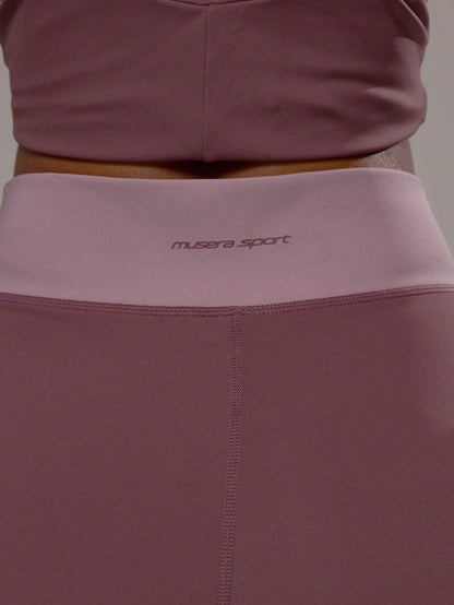 Musera Sport Cross Waistband Layered Yoga Pants Only Sport Co-Ord Active Workout Gym Pilates Fitness Daily Casual Smoky Quartz Summer Holiday