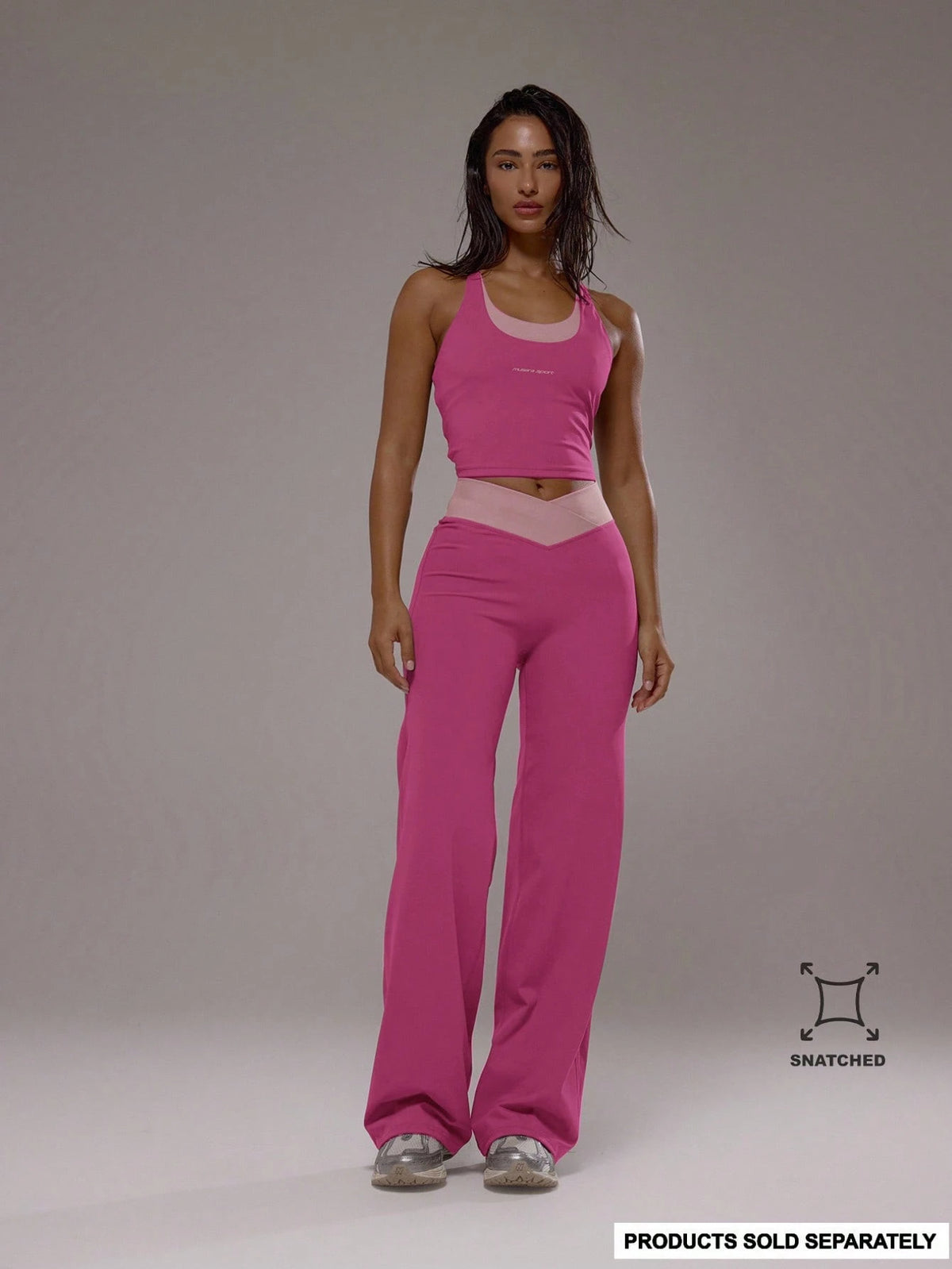 Musera Sport Cross Waistband Layered Yoga Pants Only Sport Co-Ord Active Workout Gym Pilates Fitness Daily Casual Smoky Quartz Summer Holiday