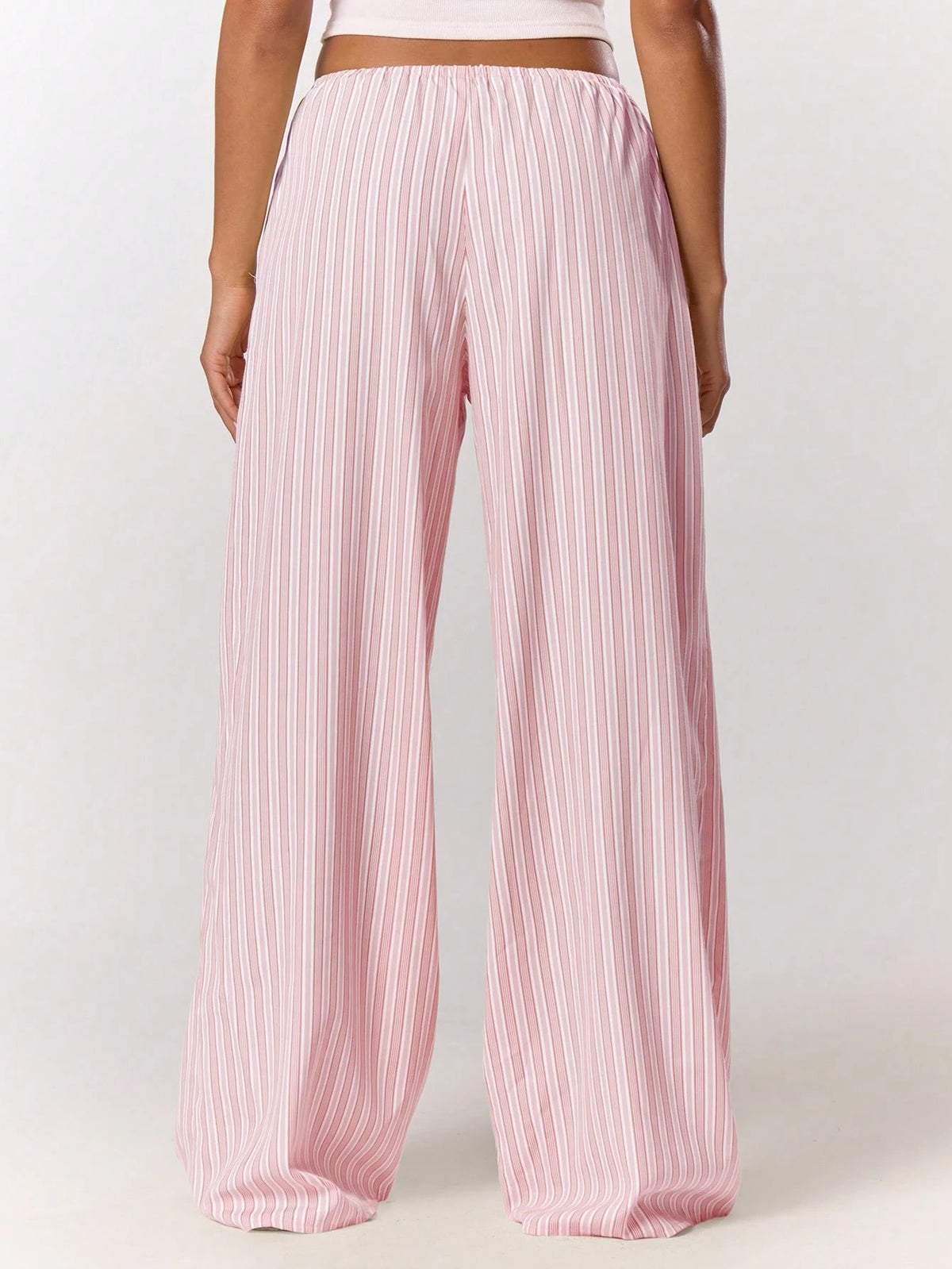 MUSERA Stripe Drawstring Wide Leg Trousers Cute Summer Holiday Vacation Casual Elegant Beach Linen Style Trousers