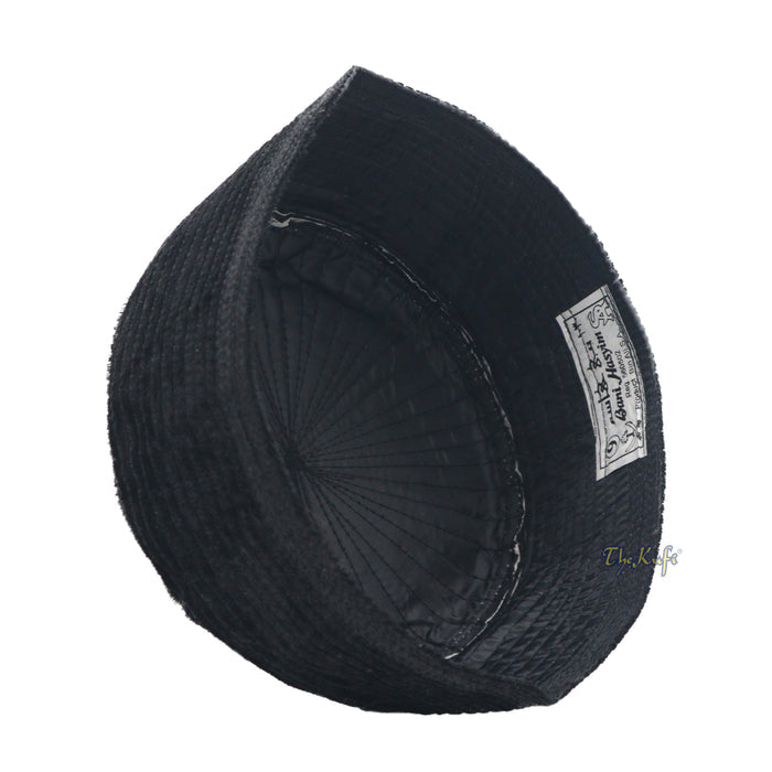 Muslim Prayer Bani Hasyim Black Velveteen Kufi Hat