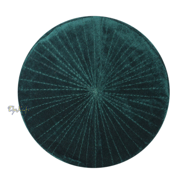 Muslim Prayer Bani Hasyim Dark Green Velveteen Kufi Hat