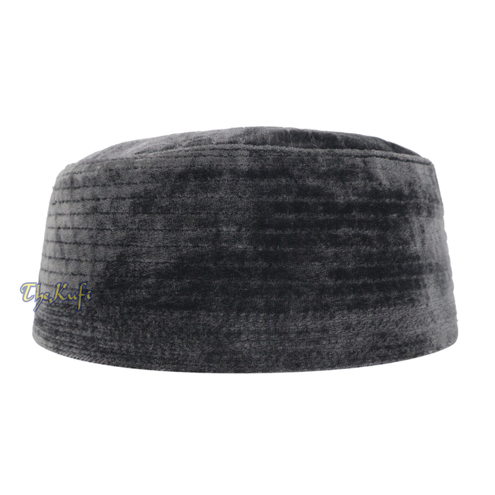 Muslim Prayer Bani Hasyim Gray Velveteen Kufi Hat