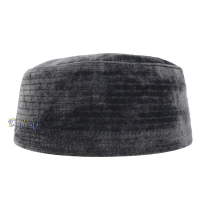 Muslim Prayer Bani Hasyim Gray Velveteen Kufi Hat