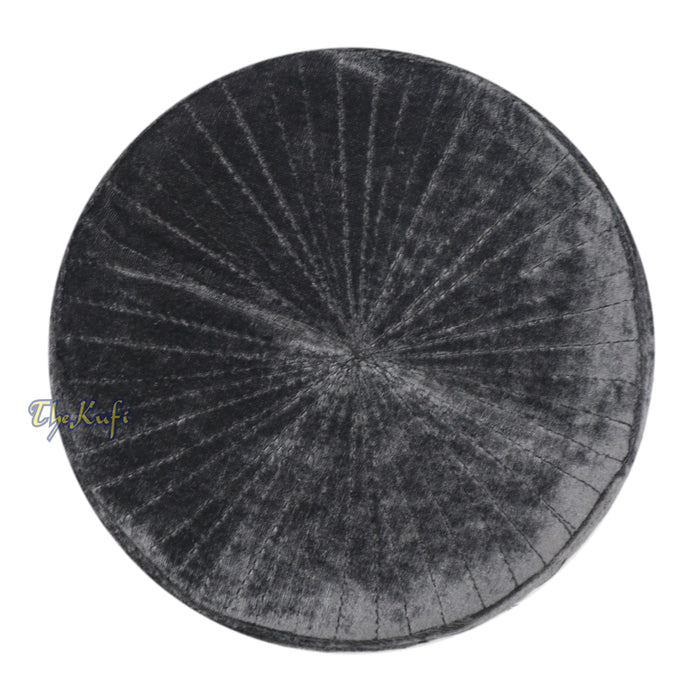 Muslim Prayer Bani Hasyim Gray Velveteen Kufi Hat