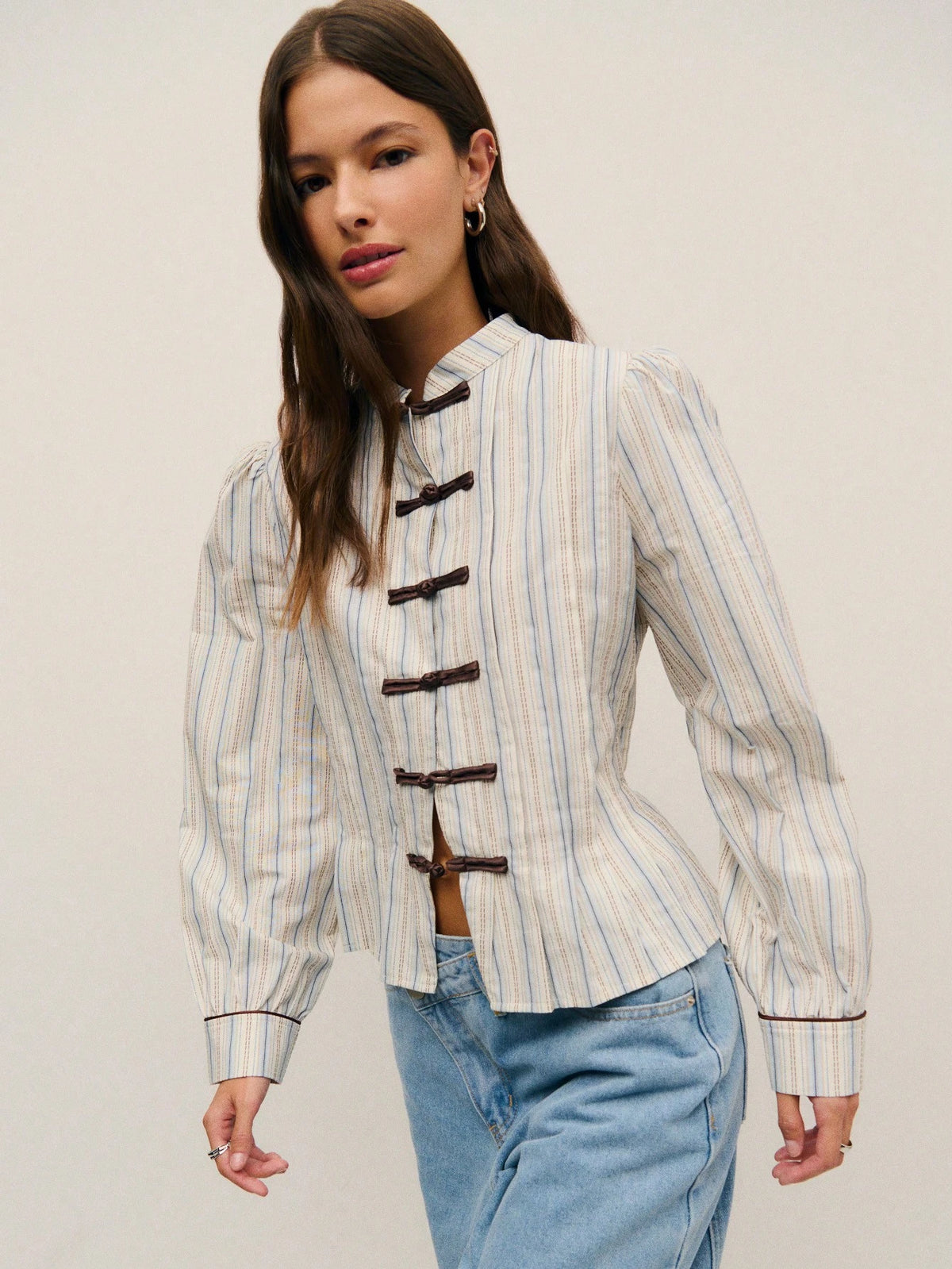 Nöista Striped Tailored Jacket, Perfect For Fall, Business Casual, Office And Elegant Looks.