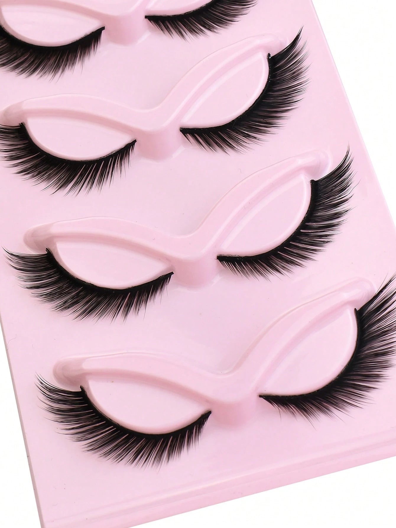 NAIJEMA 5 Pairs/Pack Cat Eye False Eyelashes Fox Eye Angel Artificial Mink Super Large Curly Fluffy False Eyelashes 6D False Eyelashes Natural Makeup Effect